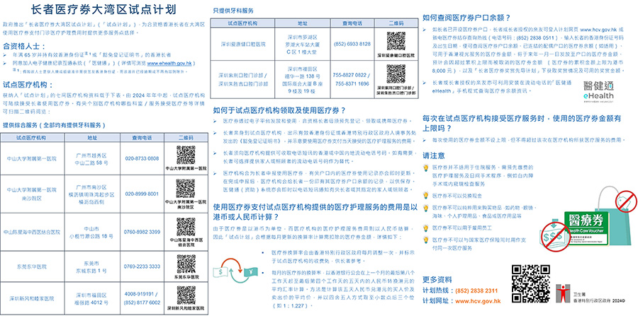 长者医疗券大湾区试点计划（单张）